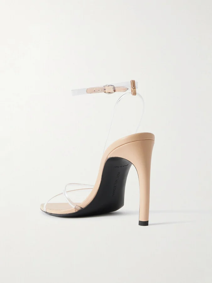 Victoria Beckham - Leather-trimmed Pvc Sandals - Neutrals - Image 3