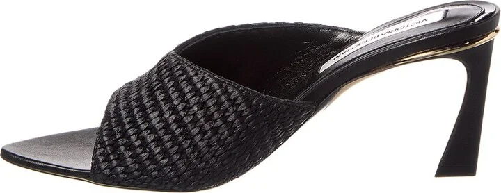 Victoria Beckham Raffia & Leather Sandal - Image 2