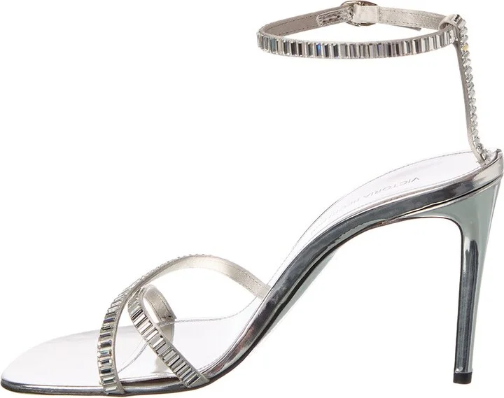Victoria Beckham Rhinestone Satin Sandal - Image 2