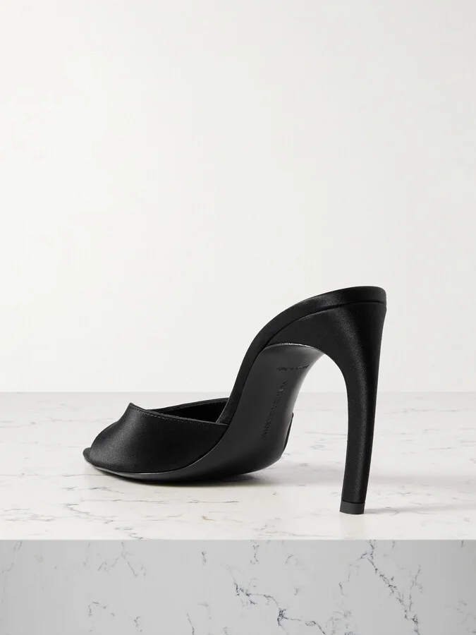 Victoria Beckham - Satin Mules - Black - Image 3