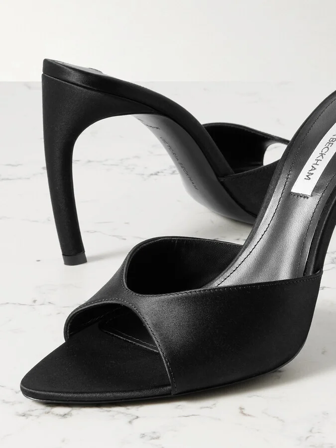 Victoria Beckham - Satin Mules - Black - Image 4