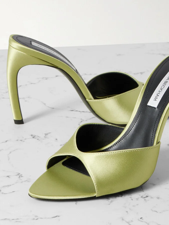 Victoria Beckham - Satin Mules - Green - Image 4