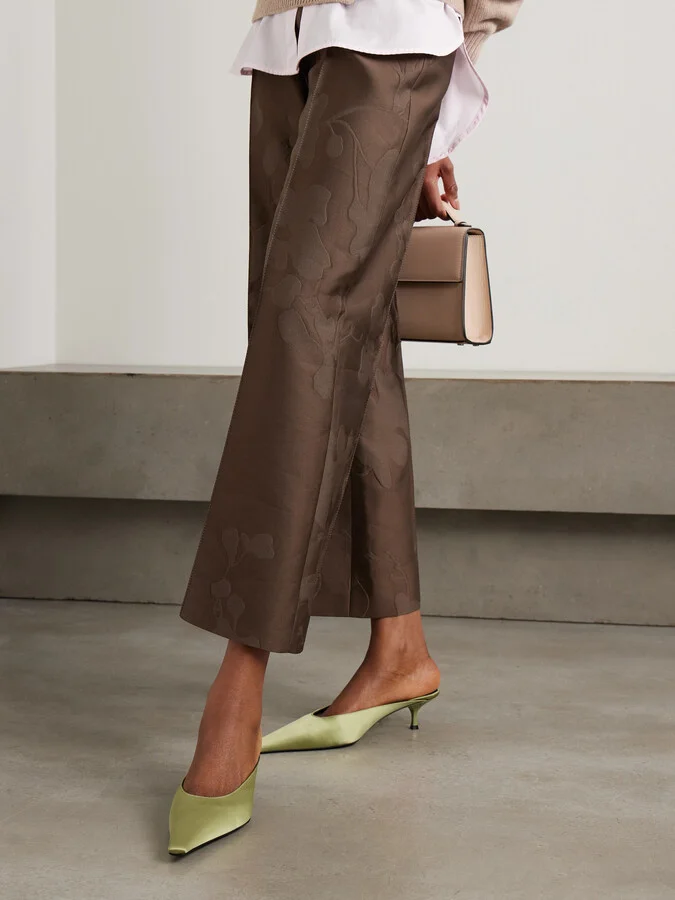 Victoria Beckham - Sloan Satin Mules - Green - Image 2