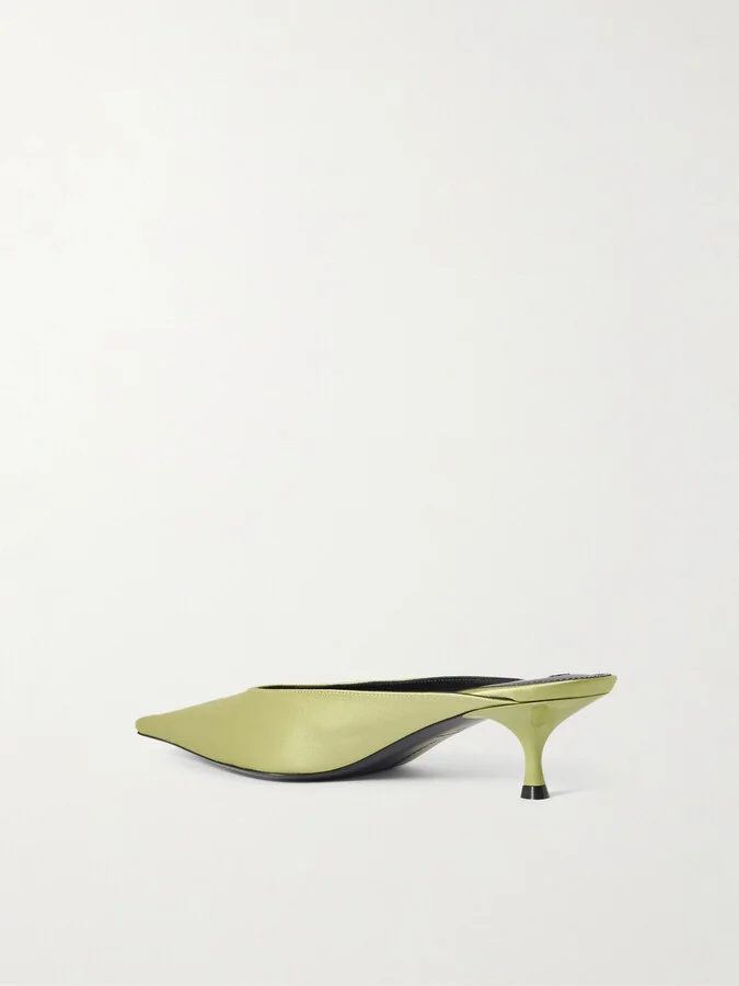 Victoria Beckham - Sloan Satin Mules - Green - Image 3