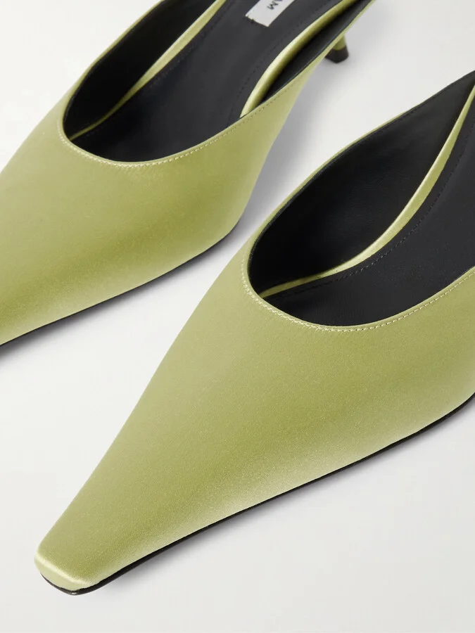 Victoria Beckham - Sloan Satin Mules - Green - Image 4