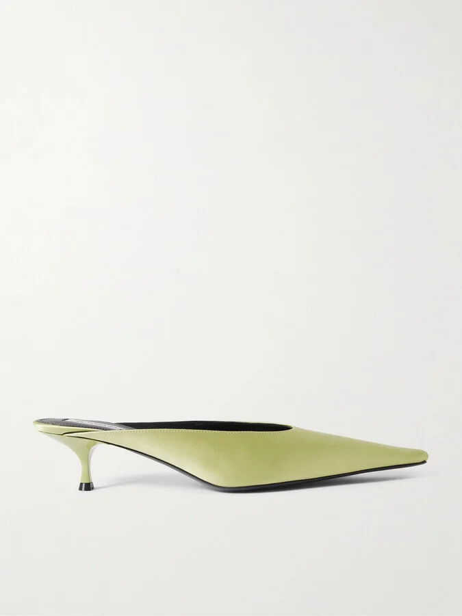 Victoria Beckham - Sloan Satin Mules - Green