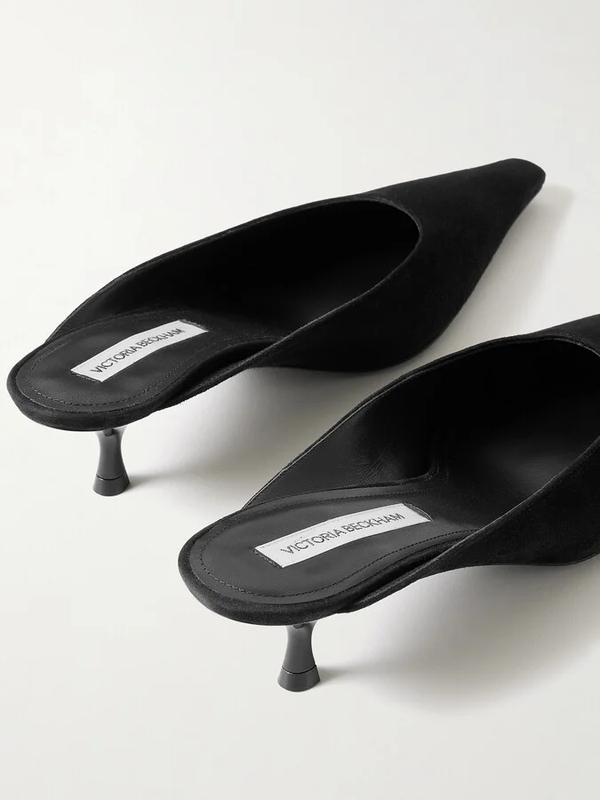Victoria Beckham - Sloan Suede Mules - Black - Image 4