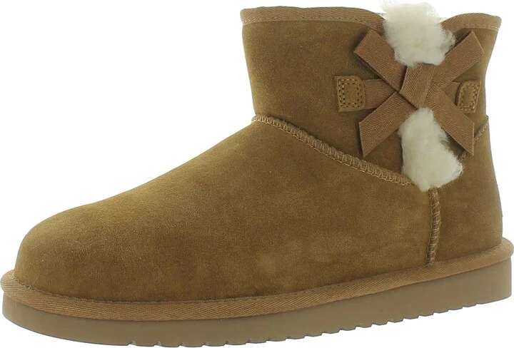 Victoria Mini Womens Suede Pull On Shearling Boots