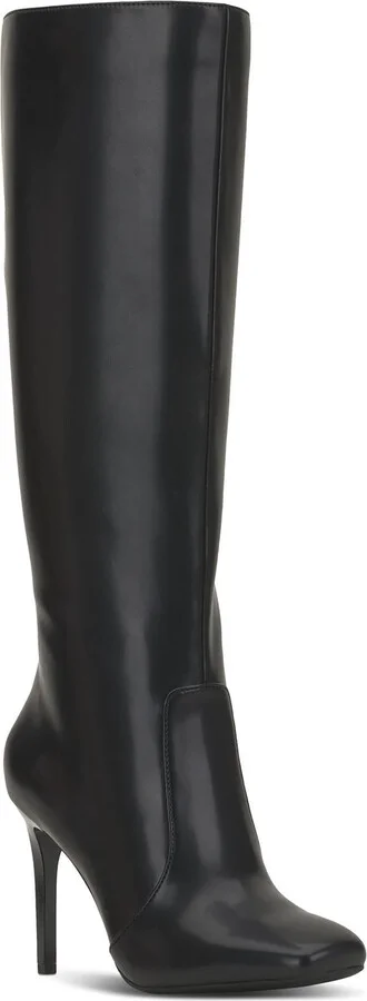 VIDE Womens Faux Leather Zipper Knee-High Boots
