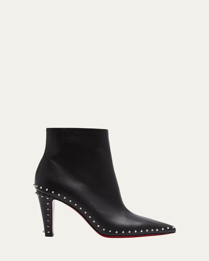 Vidura Spike Red Sole Leather Booties