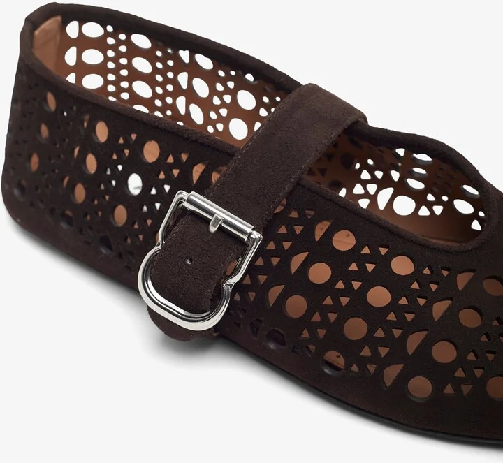 Vienne brown suede ballet flats - Image 3