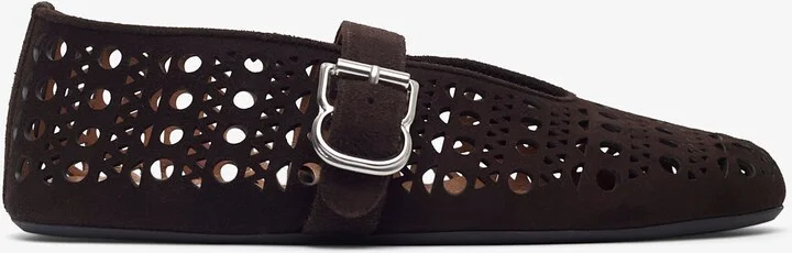 Vienne brown suede ballet flats