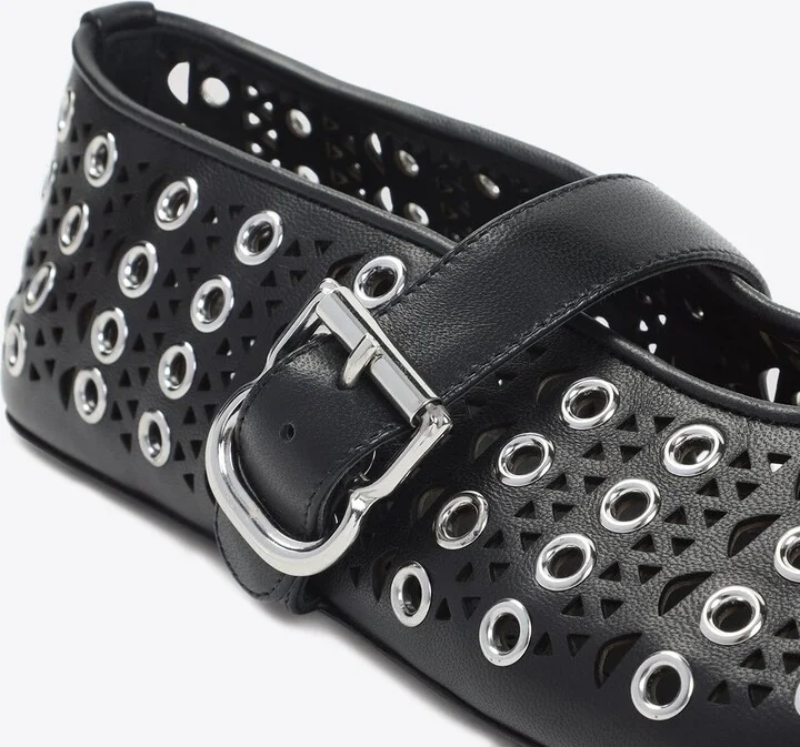 Vienne Eyelet Leather Ballet Flats - Image 3