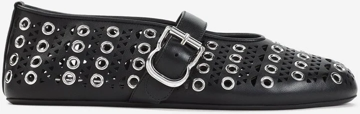 Vienne Eyelet Leather Ballet Flats