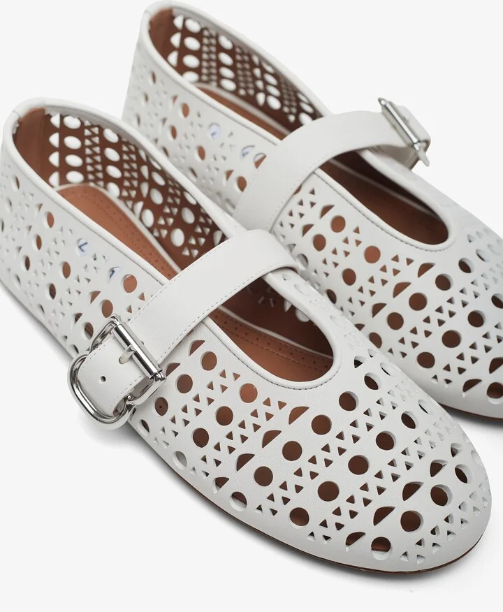 Vienne white leather ballet flats - Image 4