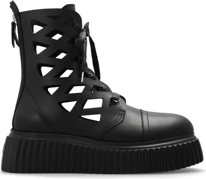 ‘Viggy’ Platform Ankle Boots, , - Black