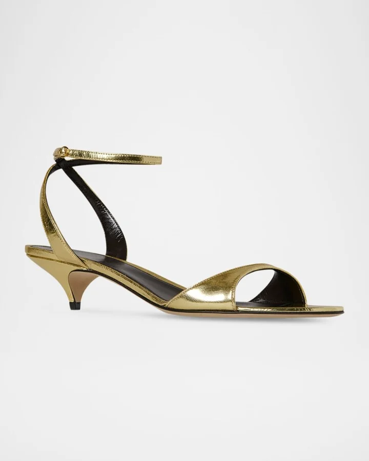 Vika Metallic Ankle-Strap Sandals - Image 2