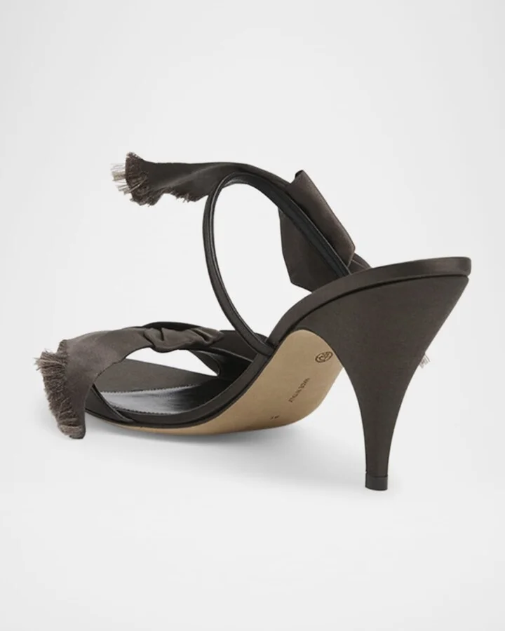 Vika Silk Knot Slide Sandals - Image 2