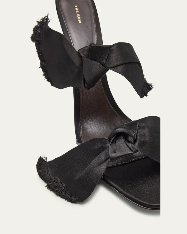 Vika Silk Knot Slide Sandals - Image 3
