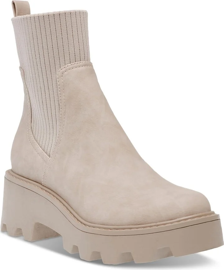 Villa Womens Faux Leather Block Heel Mid-Calf Boots