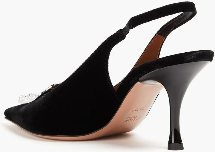 Vilma 70 embellished velvet slingback pumps - Image 3