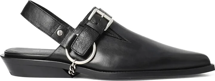 Vilmu Pointy buckle-embellished mules