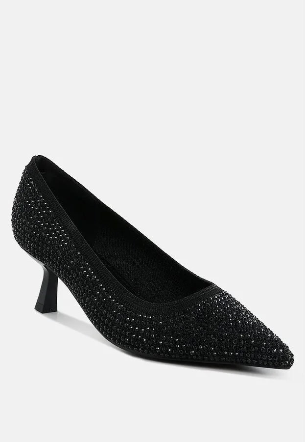 Vimto Breathable Flyknit Rhinestone Pumps - Image 2