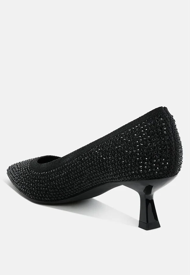 Vimto Breathable Flyknit Rhinestone Pumps - Image 3