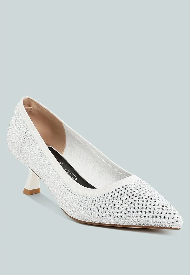 Vimto Breathable Flyknit Rhinestone Pumps - Image 4