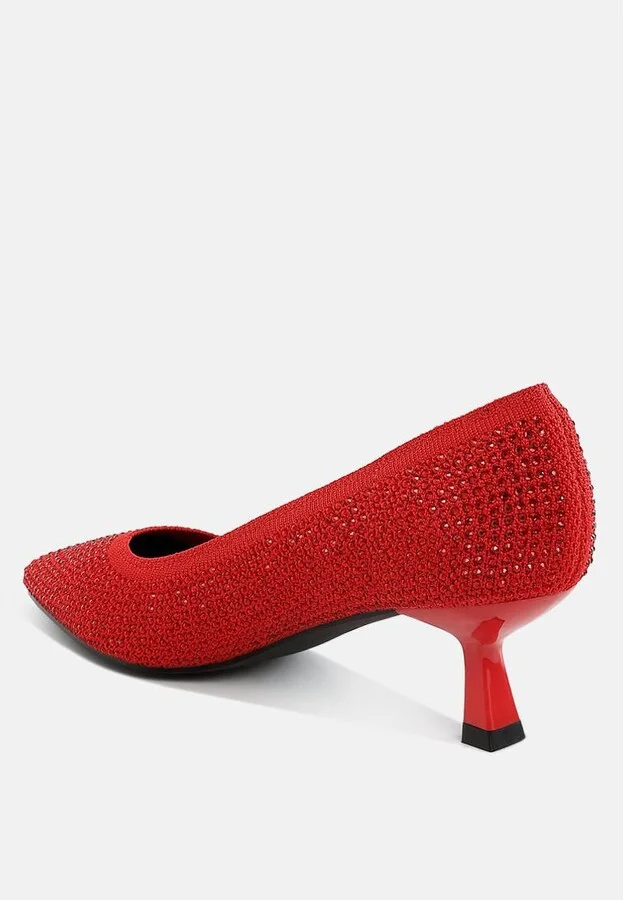 Vimto Breathable Flyknit Rhinestone Pumps - Image 6
