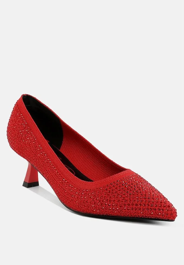 Vimto Breathable Flyknit Rhinestone Pumps - Image 7