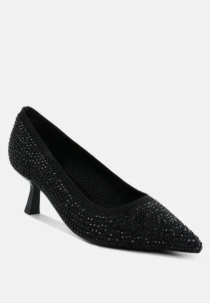 Vimto Breathable Flyknit Rhinestone Pumps Women - Image 3