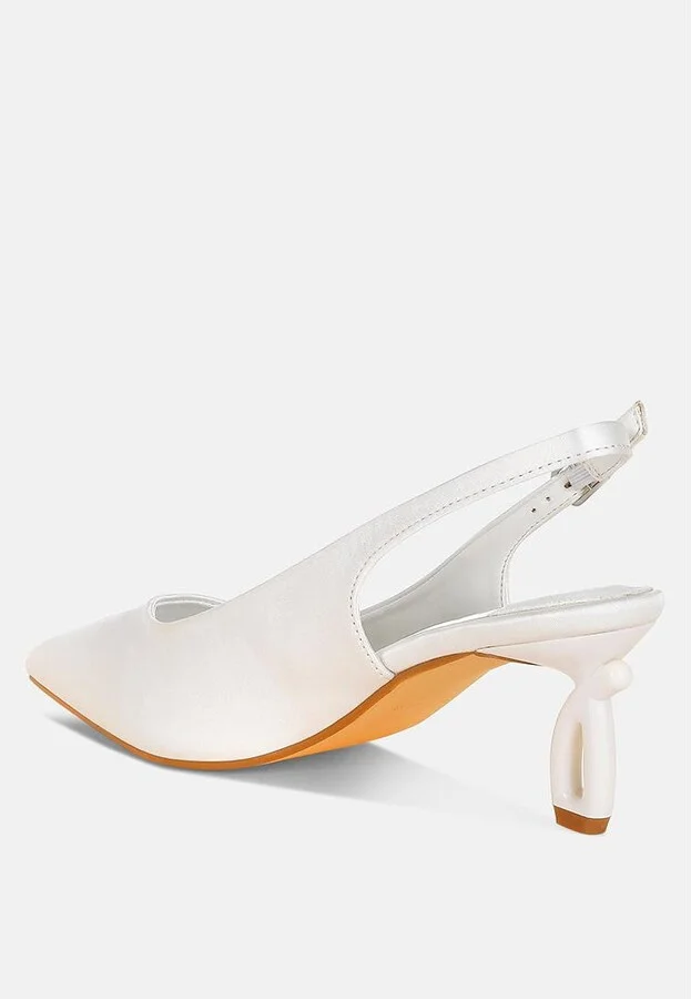 Vinca Satin Pointed Toe Slingbacks - Image 2