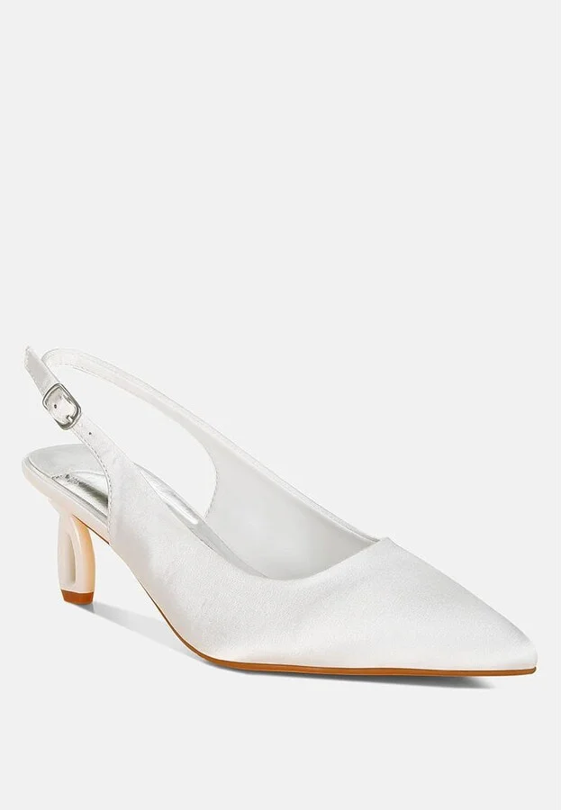 Vinca Satin Pointed Toe Slingbacks - Image 3