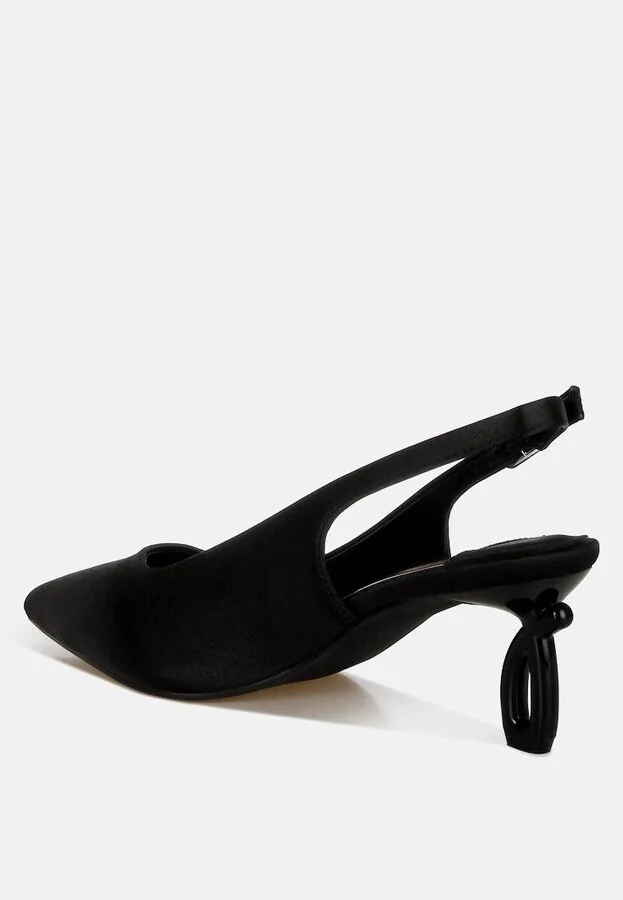 Vinca Satin Pointed Toe Slingbacks - Image 4