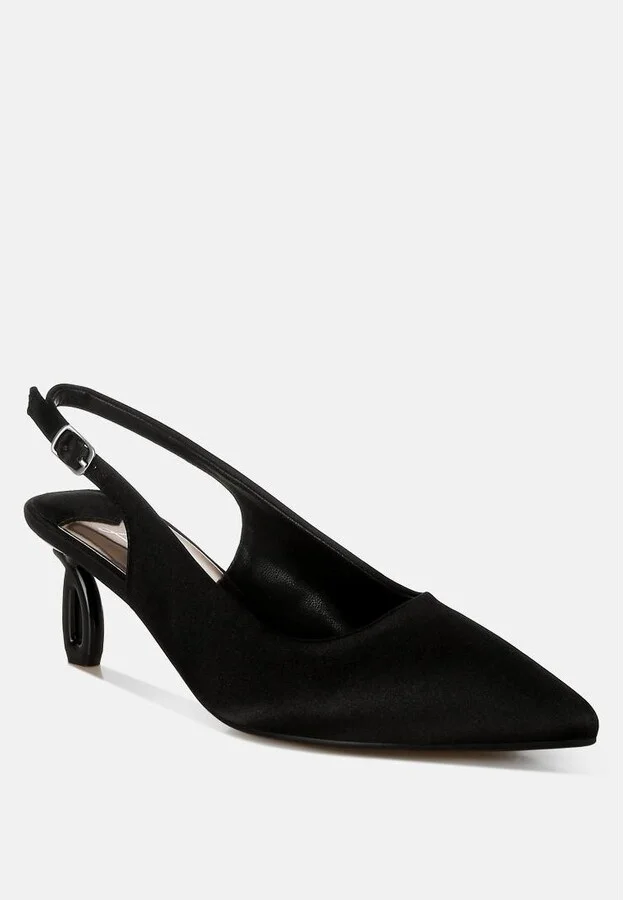 Vinca Satin Pointed Toe Slingbacks - Image 5