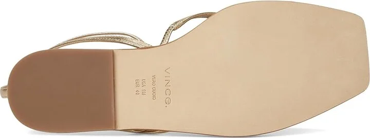 Vince Ali Thong Sandals Women's Wedge Shoes Champagne Leather : 5 M - Image 3