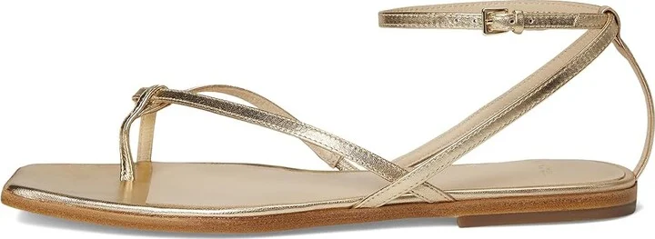 Vince Ali Thong Sandals Women's Wedge Shoes Champagne Leather : 5 M - Image 6