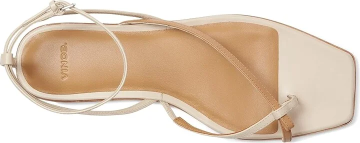 Vince Ali Thong Sandals Women's Wedge Shoes Light Sable/Moonlight Leather : 8 M - Image 2