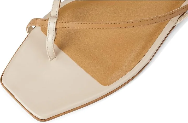 Vince Ali Thong Sandals Women's Wedge Shoes Light Sable/Moonlight Leather : 8 M - Image 7