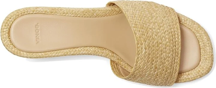 Vince Ariana Raffia Slide Sandals Women's Wedge Shoes Toasted Wheat Raffia : 8.5 M - Image 2
