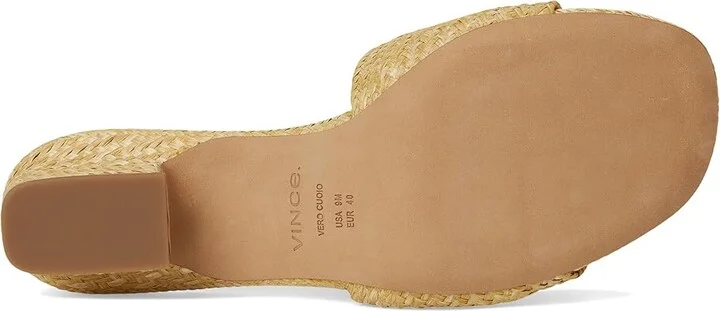 Vince Ariana Raffia Slide Sandals Women's Wedge Shoes Toasted Wheat Raffia : 8.5 M - Image 3