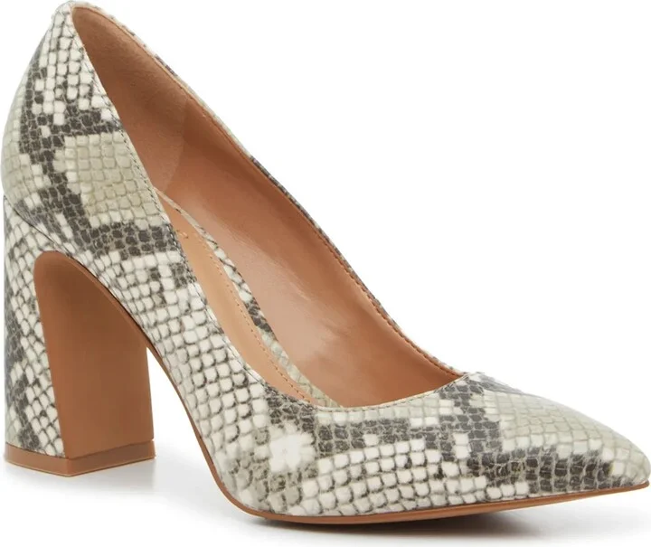 Taupe/Grey Snake Print Synthetic