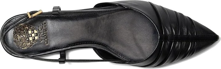 Vince Camuto Agnes Bunched Toe Slingback Flat Mules Women's Shoes Black : 6.5 M, Leather - Image 2