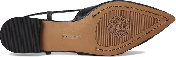 Vince Camuto Agnes Bunched Toe Slingback Flat Mules Women's Shoes Black : 6.5 M, Leather - Image 3