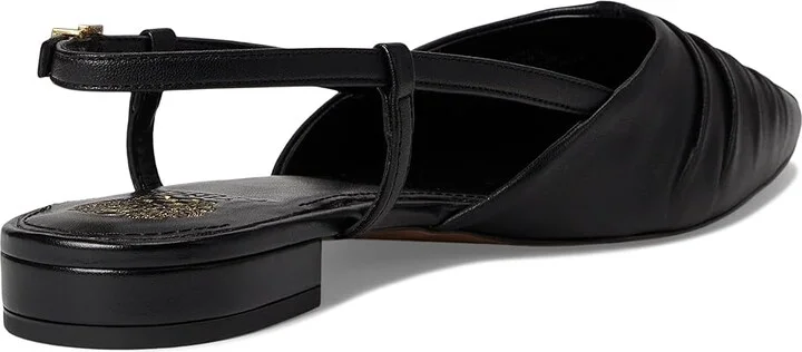 Vince Camuto Agnes Bunched Toe Slingback Flat Mules Women's Shoes Black : 6.5 M, Leather - Image 4