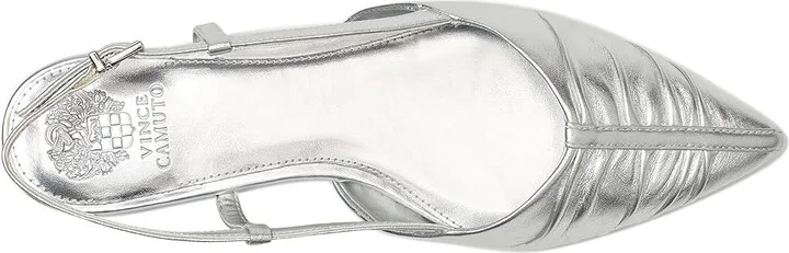 Vince Camuto Agnes Bunched Toe Slingback Flat Mules Women's Shoes Black : 6.5 M, Leather - Image 8