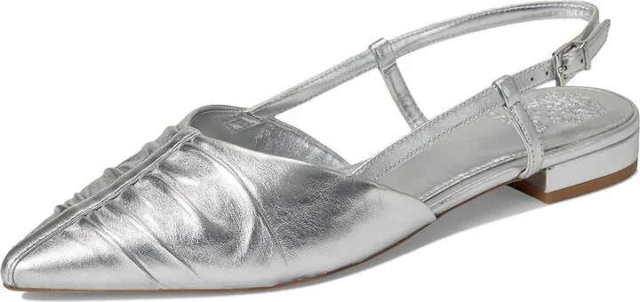 Vince Camuto Agnes Bunched Toe Slingback Flat Mules Women's Shoes Black : 6.5 M, Leather - Image 11