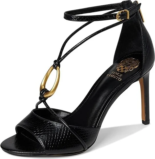Vince Camuto Alinna O-Ring Strappy High Heel Sandals Women's Sandals Black : 8 M, Leather - Image 5