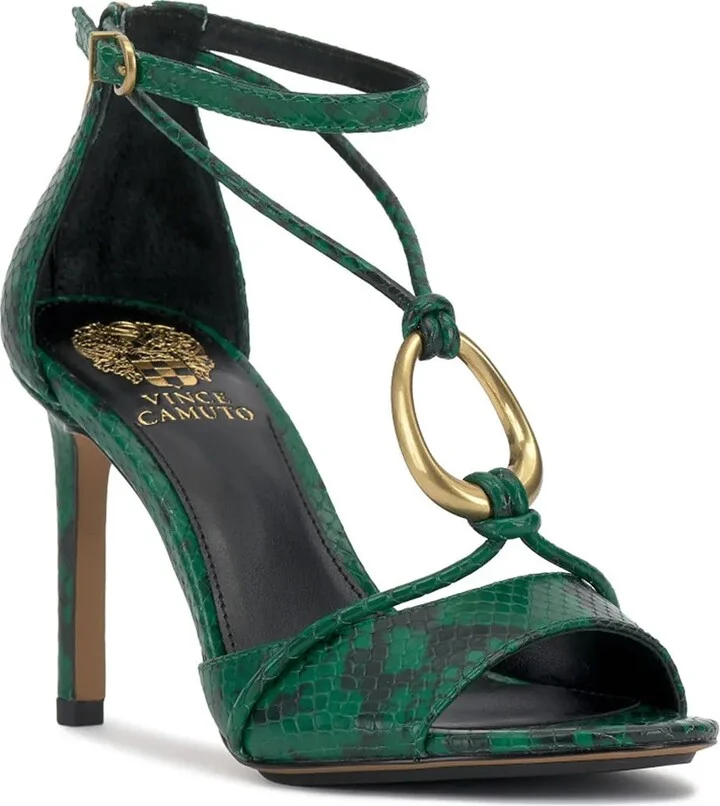 Green/Black Snake Print Leather